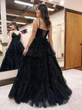 Spaghetti Straps A-Line Sparkle Prom HZ0307