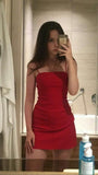 LTP1852,Sexy Red Homecoming Dresses, Spaghetti Straps Tight Homecoming HZ0307