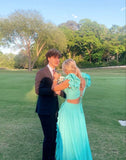 LTP1652,Chiffon Ruffles Deep V-Neck Long Prom Evening HZ0307