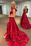 Sexy Cross Top Ruffles Prom Dresses With HZ0307
