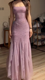Dusty Rose Sequin Long Prom Dresses Sheath Party HZ0307