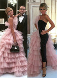 LTP1747,Light Pink Tulle Designer Mermaid Long Glamorous Layer Evening HZ0307