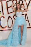 LTP1615,Luxury Sweetheart Beaded Sleeveless Long Layers Prom Dresses,Tulle Formal HZ0307