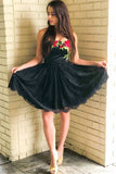 LTP1512,Black lace applique homecoming dresses,a-line prom HZ0307