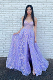 LTP1576,Sparkle Princess Lavender Bustier Puffy Sleeves Lace Long Prom HZ0307