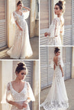Trendy White Lace V Back High Quality Wedding HZ0307