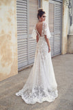Trendy White Lace V Back High Quality Wedding HZ0307