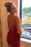 Cute Cross Back Sequins Bodycon Homecoming HZ0307