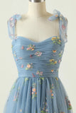 Embroidery Tulle Long Prom HZ0307