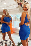 Sparkle Blue Bodycon Homecoming Dresses HZ0307