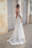 Trendy White Lace V Back High Quality Wedding HZ0307