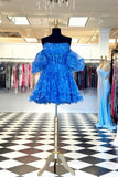 New Arrival Floral Print Ruffles A-Line Homecoming HZ0307