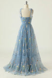 Embroidery Tulle Long Prom HZ0307