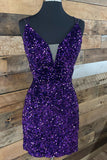 Cute Cross Back Sequins Bodycon Homecoming HZ0307