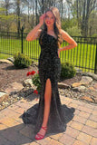 One Shoulder Sequin Long Prom HZ0307