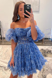 New Arrival Floral Print Ruffles A-Line Homecoming HZ0307