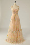 Embroidery Tulle Long Prom HZ0307