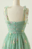 Embroidery Tulle Long Prom HZ0307