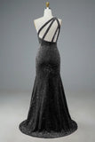 One Shoulder Sequin Long Prom HZ0307