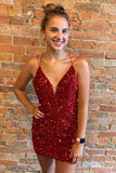 Cute Cross Back Sequins Bodycon Homecoming HZ0307