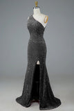 One Shoulder Sequin Long Prom HZ0307