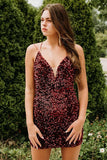 Cute Cross Back Sequins Bodycon Homecoming HZ0307