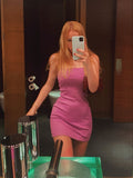 Strapless Bodycon Satin Homecoming HZ0307