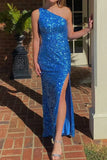 One Shoulder Sequin Long Prom HZ0307