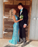 One Shoulder Sequin Long Prom HZ0307