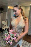 Champage Halter Applique Prom Dress with HZ0307
