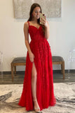 LTP0967,Elegant Red Appliqued Prom Dress with Sheer Lace HZ0307