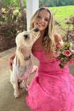 Pink Appliques Mermaid Beaded Long Prom HZ0307