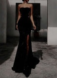 LTP1809,Black Sleeveless Mermaid Sequin Long Prom Dresses With HZ0307