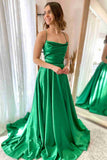 LTP1894,Simple A-Line Satin Prom Evening Dresses With Side HZ0307