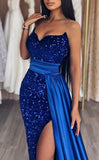 Royal Blue Mermaid Sequin Prom Dresses With HZ0307