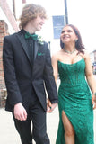 Strapless Hot Pink Lace Mermaid Long Formal Dress with HZ0307