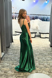 Straps Green Lace and Satin Mermaid Long Dress with HZ0307