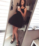 LTP1779,Black Tulle Homecoming Dress, A-Line Graduation HZ0307