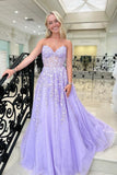 Sweetheart Lavender A-Line Lace Prom HZ0307