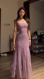 Dusty Rose Sequin Long Prom Dresses Sheath Party HZ0307