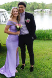 One Shoulder Purple Ruched Fitted Long Party HZ0307
