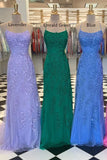 LTP1737,Mermaid Straps Long Lace Prom Dress with Lace-Up HZ0307
