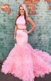 LTP0886,Princess two pieces prom dresses mermaid long evening HZ0307
