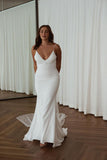 LTP1123,Cheap mermaid white bridal dresses,spaghetti straps wedding HZ0307