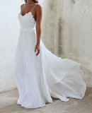 LTP1171,Boho White Beach Wedding Dresses,White Lace Chiffon Wedding HZ0307