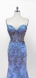 LTP1723,Sky Blue Applique Mermaid Prom Dresses, Sweetheart Tulle Long Evening Prom Dresses, Party HZ0307