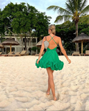 LTP1825,Spaghetti Straps A-Line Cloud Hem Satin Homecoming HZ0307