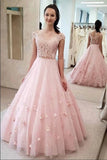 Two Pieces 3D Floral Appliques Off The Shoulder Long Prom HZ0307