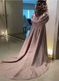 Luxury Champagne Beaded Sequins Bodycon Long Prom Dress With Pink HZ0307