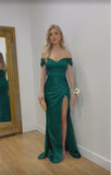 Discount Green Prom Dress, Off The Shoulder Evening Dress, Mermaid Party Dress With HZ0307